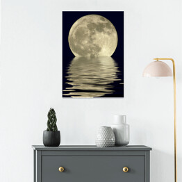 Plakat Księżyc w pełni nad jeziorem