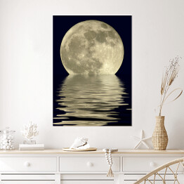 Plakat Księżyc w pełni nad jeziorem