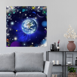 Plakat samoprzylepny Ziemia we Wszechświecie