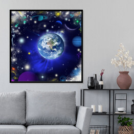 Plakat w ramie Ziemia we Wszechświecie