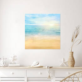 Plakat samoprzylepny Morze i piasek na plaży
