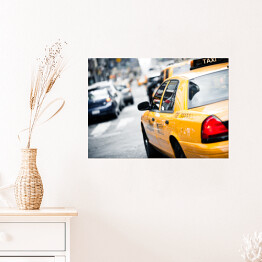Plakat samoprzylepny Nowojorska żółta taksówka 