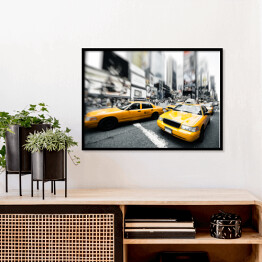 Plakat w ramie Nowojorskie żółte taksówki
