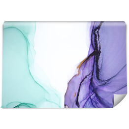 Fototapeta winylowa zmywalna Krople atramentu w kolorach fioletowym i niebieskim w płynie
