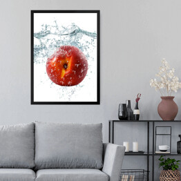 Obraz w ramie Jabłko wpadające do wody