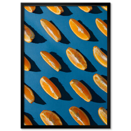 Plakat w ramie Dekoracja w kolorze Classic Blue z pomarańczą 