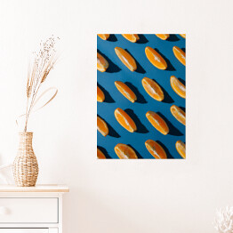 Plakat samoprzylepny Dekoracja w kolorze Classic Blue z pomarańczą 