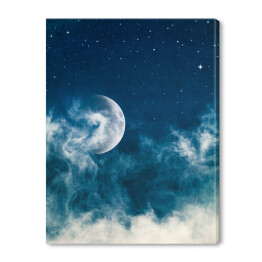 Obraz na płótnie Mgła i Księżyc o północy
