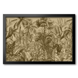 Obraz w ramie Tropikalny las w sepii