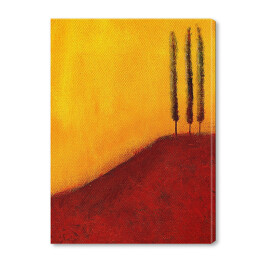 Obraz na płótnie Abstrakcyjne drzewa na wzgórzu