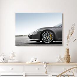 Obraz na płótnie Szare wyścigowe auto Porsche 911 Carrera 