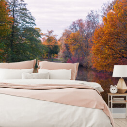 Fototapeta winylowa zmywalna Bajkowy jesienny las nad rzeką