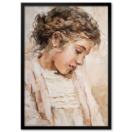 Obraz klasyczny Portret dziewczynki. Malarstwo olejne