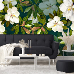 Fototapeta samoprzylepna Florystyczna kompozycja z magnoliami