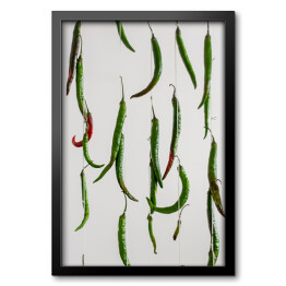 Obraz w ramie Dekoracja z papryczkami chilli na jasnym tle