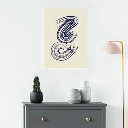 Plakat samoprzylepny Esy floresy w ciemnych barwach na jasnym tle. Abstrakcyjny wzór