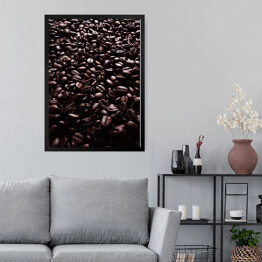 Obraz w ramie Ciemne ziarna kawy