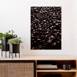 Plakat samoprzylepny Ciemne ziarna kawy