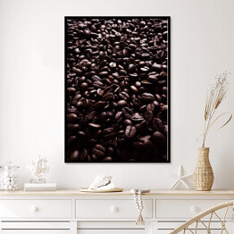 Plakat w ramie Ciemne ziarna kawy