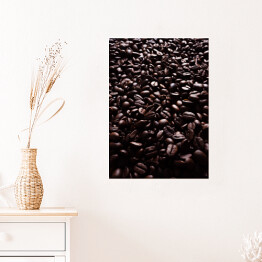 Plakat samoprzylepny Ciemne ziarna kawy