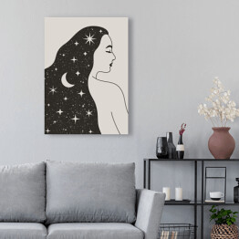 Obraz na płótnie Mistyczna kobieta z gwiazdami we włosach