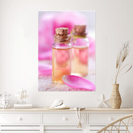 Plakat Różane olejki eteryczne do aromaterapii
