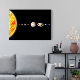 Obraz na płótnie Układ Słoneczny na czarnym tle