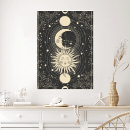 Plakat Księżyc i słońce. Karta tarota