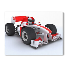 Obraz na płótnie Biało czerwony samochód wyścigowy