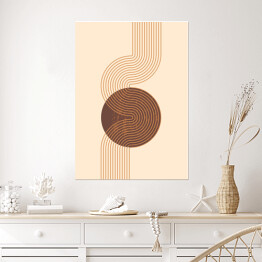 Plakat samoprzylepny Nowoczesne geometryczne kształty i linie w neutralnych kolorach.