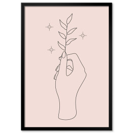 Plakat w ramie Mistyczna ilustracja - gałązka w dłoni 