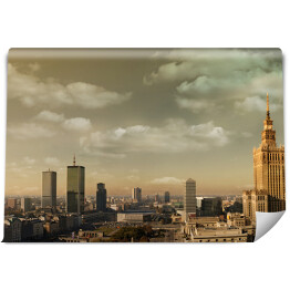 Fototapeta Panorama Warszawy w pochmurny dzień