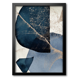 Obraz w ramie Przenikanie w błękicie - abstrakcja w akwareli