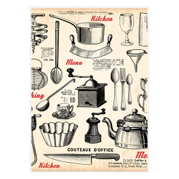 Plakat Gotowanie - ilustracja w stylu vintage