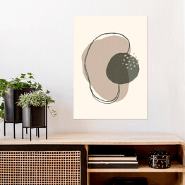 Plakat Abstrakcyjna sztuka tła w modnym stylu minimalistycznym. Wektor ręcznie rysowane ilustracji z różnych kształtów