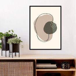 Plakat w ramie Abstrakcyjna sztuka tła w modnym stylu minimalistycznym. Wektor ręcznie rysowane ilustracji z różnych kształtów