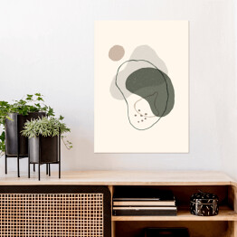 Plakat Abstrakcyjne tło w modnym stylu minimalistycznym. Wektor ręcznie rysowane ilustracji z kształtów organicznych