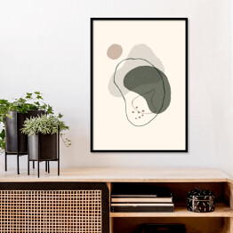 Plakat w ramie Abstrakcyjne tło w modnym stylu minimalistycznym. Wektor ręcznie rysowane ilustracji z kształtów organicznych