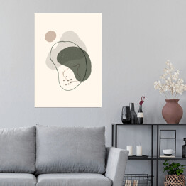 Plakat Abstrakcyjne tło w modnym stylu minimalistycznym. Wektor ręcznie rysowane ilustracji z kształtów organicznych