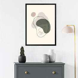 Obraz w ramie Abstrakcyjne tło w modnym stylu minimalistycznym. Wektor ręcznie rysowane ilustracji z kształtów organicznych