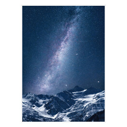 Plakat Droga Mleczna nocą nad górami