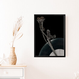 Obraz w ramie Zasuszony kwiat i płyta winylowa