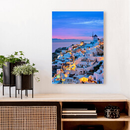 Obraz na płótnie Domy na zboczu w Santorini
