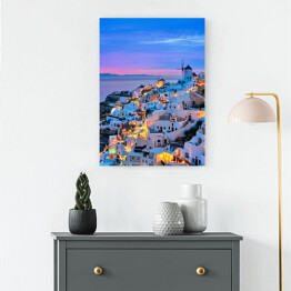 Obraz na płótnie Domy na zboczu w Santorini