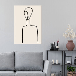 Plakat Abstrakcyjny minimalistyczny portret rysowany jedną linią