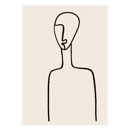 Plakat Abstrakcyjny minimalistyczny portret rysowany jedną linią