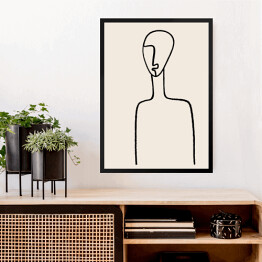 Abstrakcyjny minimalistyczny portret rysowany jedną linią