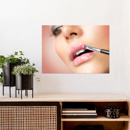Plakat samoprzylepny Kobieta malująca usta