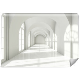 Fototapeta Nowoczesny dekoracyjny długi korytarz 3D