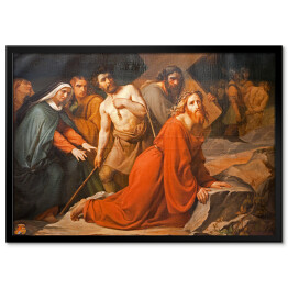 Plakat w ramie Jezus pod krzyżem